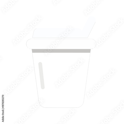 Flat Icon of a Takeaway Coffee Cup with Lid and Straw.