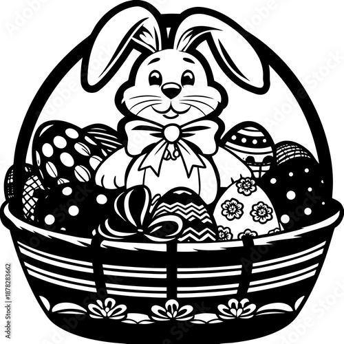 easter bunny with eggs, happy Easter, valentine's day 