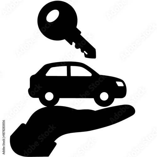 Line icon of car key for vehicle unlocking.