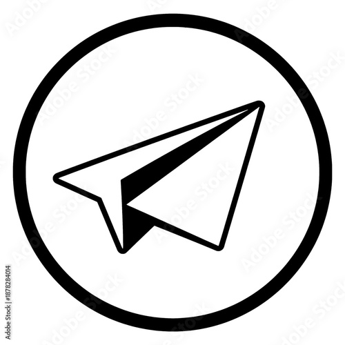 Paper airplane outlined vector icon.