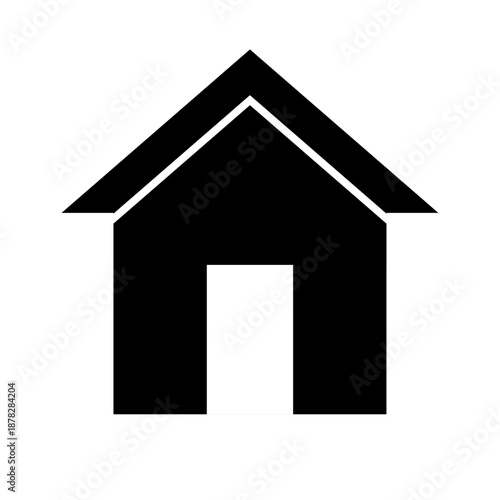 single black home icon for website and app element