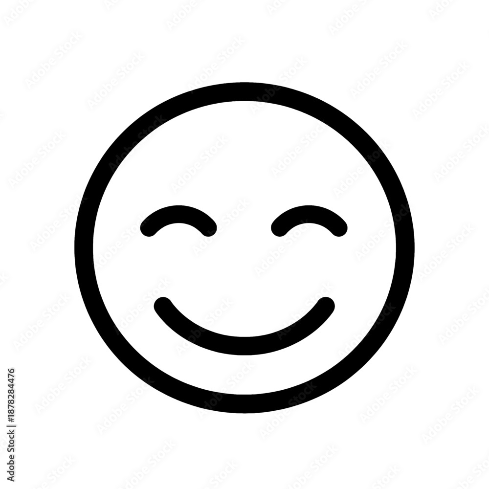 Fototapeta premium Vector icon of a smiling face.