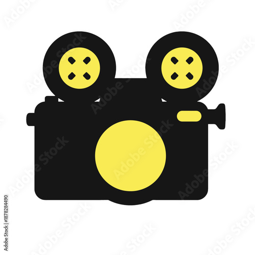 Vector Icon of a Vintage Film Camera.