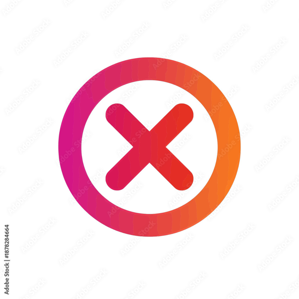 Obraz premium Vibrant Cross Inside Circle Flat Icon