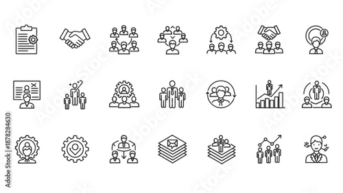 Stakeholders and business concepts illustrated in colorful flat design