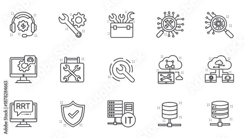 IT support icons for business technology solutions