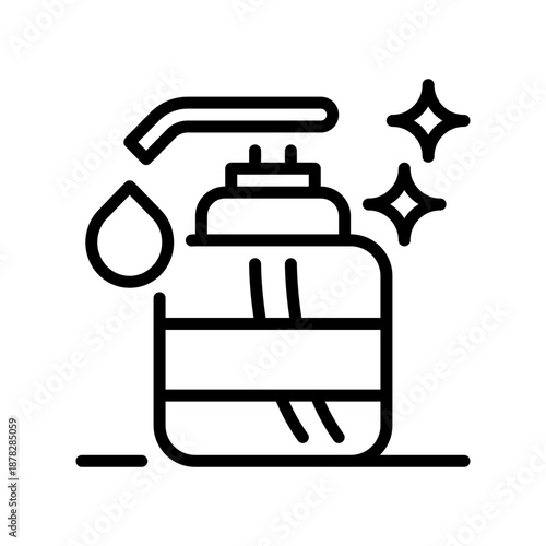 Hand Sanitizer Line Icon, Outline Symbol for Germ Protection, Liquid Hygiene, Virus Prevention, Antiseptic Care, and Safety Measures. Vector Sign Icon.