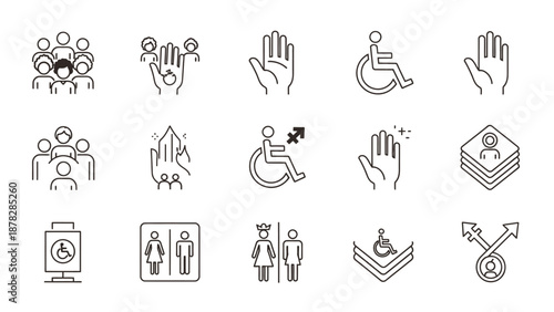 Diverse and inclusive symbols for accessibility and equality