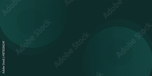 A dark green background with smooth, overlapping circles. The background is green with a gradient texture, creating a modern, abstract style. Minimal abstract circles vector gradient background