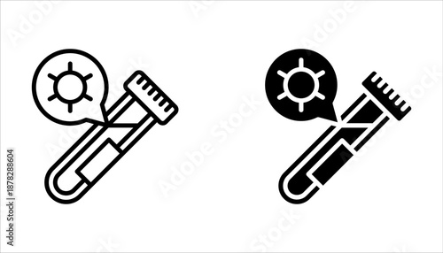 pcr test icon set. Linear style sign isolated on white background.