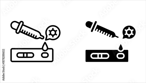 pcr test icon set. Linear style sign isolated on white background.