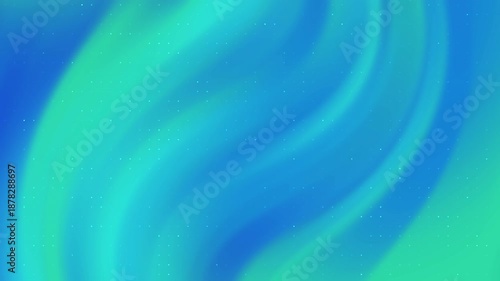 Abstract flowing bands of blue and green colors create a dynamic and energetic visual mood. Suitable for backgrounds or modern designs.