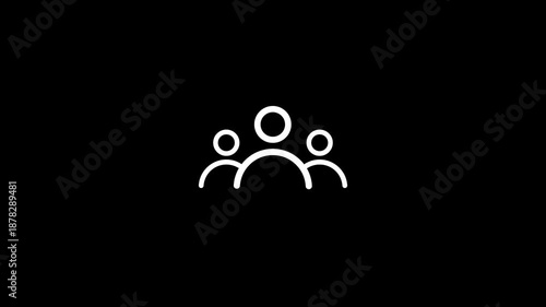 Human group icon representing teamwork, unity, collaboration, and social community interaction concept design