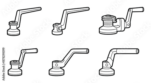 Ball valves are often used to regulate flow of liquid or gas inside pipeline isolated line art