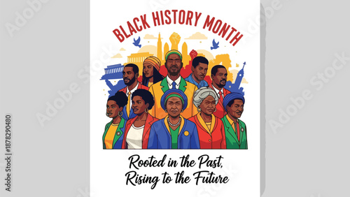 A poster with a diverse group of people