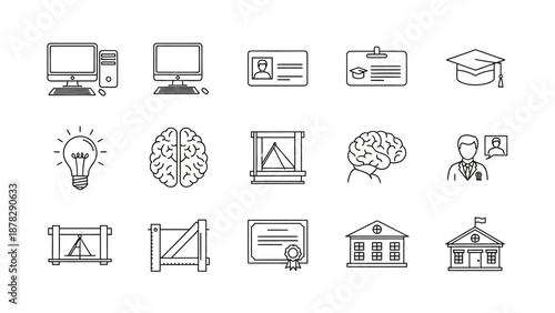Education and learning icons for business and personal growth