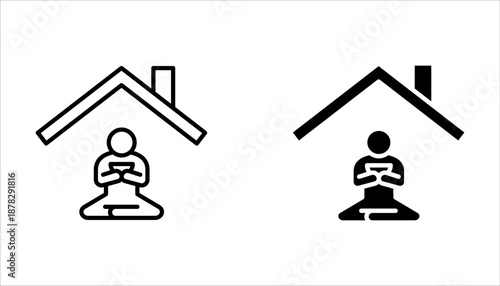 Homeless Shelter Help Icon set Isolated On White Background