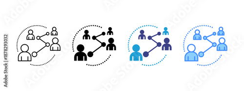 Network icon set multiple style collection