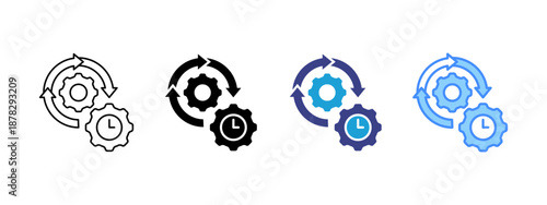 Operations icon set multiple style collection