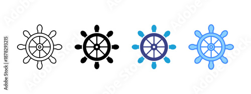 Rudder icon set multiple style collection