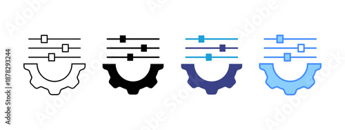 Settings icon set multiple style collection