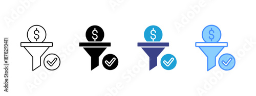 Filter icon set multiple style collection