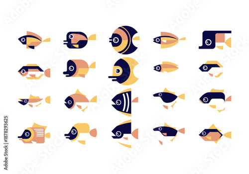 Flat Fish Geometric Element