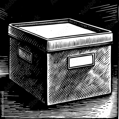 Closed storage box on table