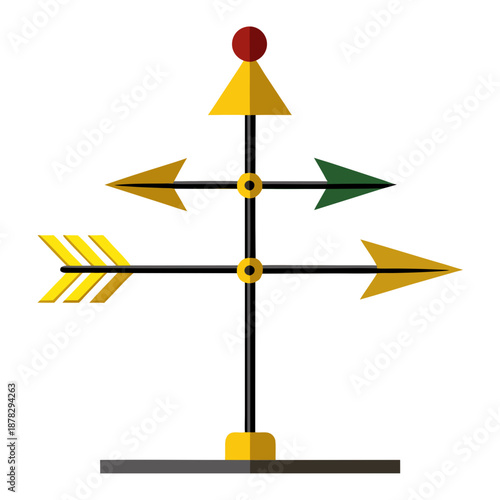 Weather vane displaying wind directions