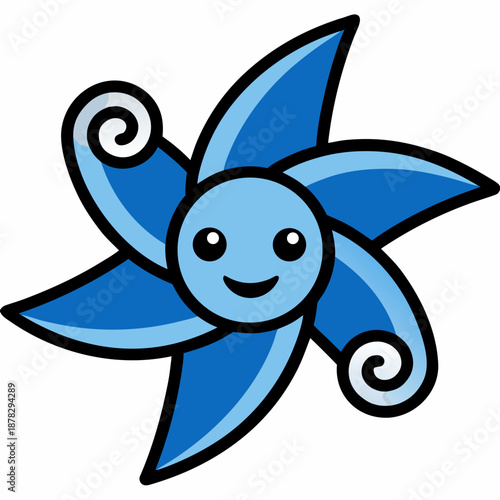 Blue starfish character