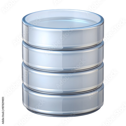 Database Storage Cylinder Icon Data Server Concept 3D Illustration Isolated on White Background