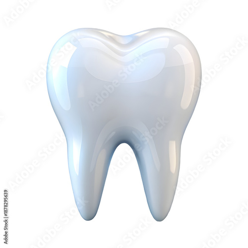 Healthy White Tooth Dental Care Concept 3D Illustration Isolated on White Background