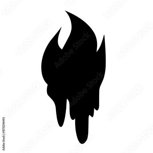 Melting candle silhouette vector