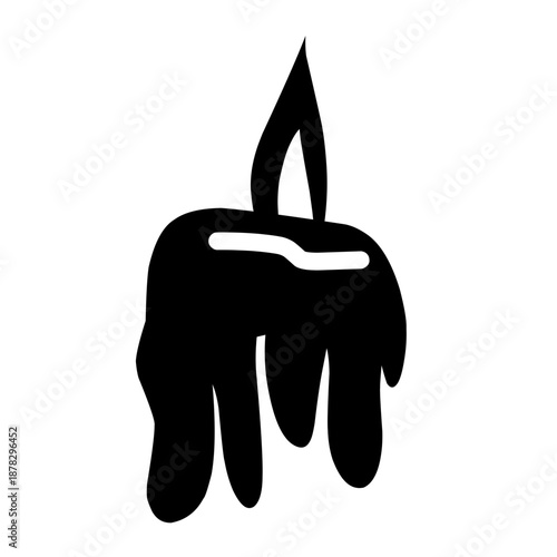 Melting candle silhouette vector