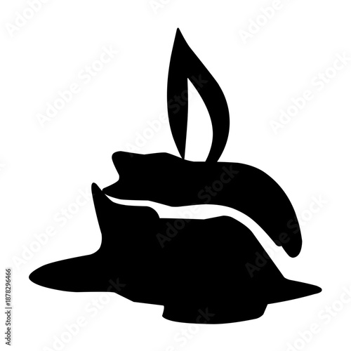 Melting candle silhouette vector
