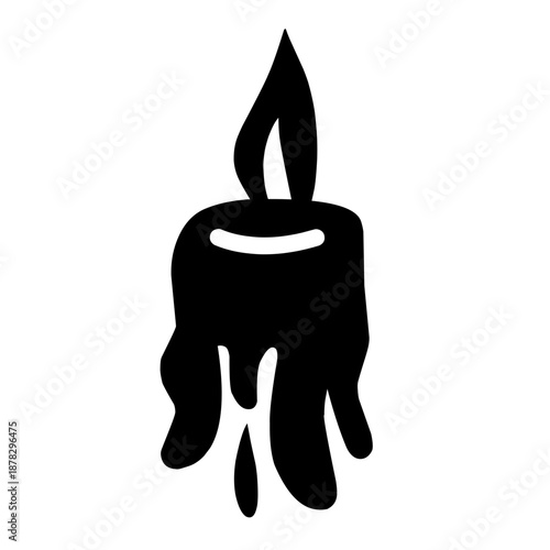 Melting candle silhouette vector