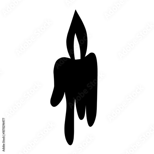 Melting candle silhouette vector