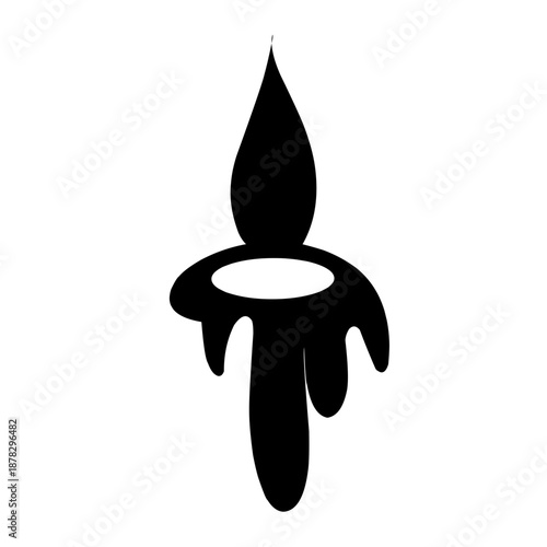 Melting candle silhouette vector