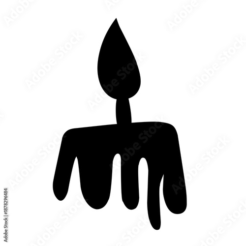 Melting candle silhouette vector