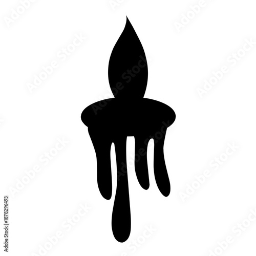 Melting candle silhouette vector