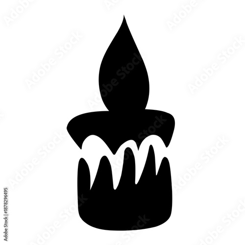 Melting candle silhouette vector