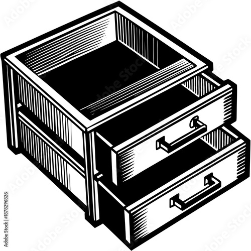 Three drawer storage unit