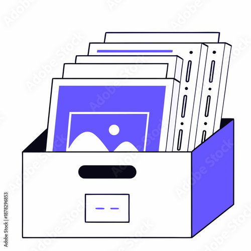 Organized file drawer with photographs