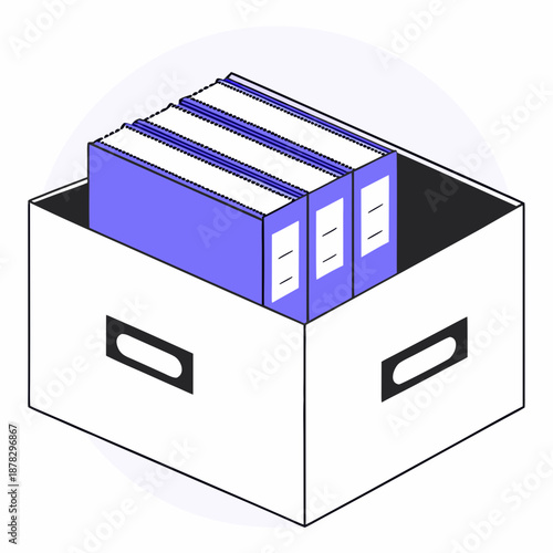 Organized files in storage box