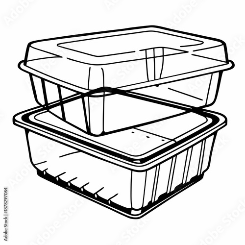 Stacked plastic food containers