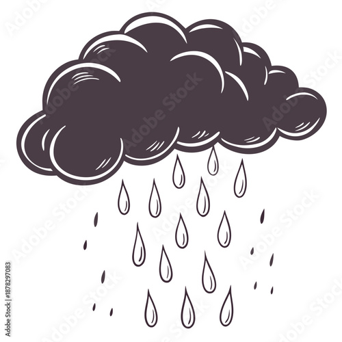 Dark cloud pouring rain