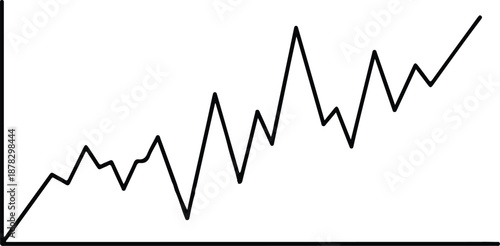 Graphical representation of data trend with fluctuating line graph as Interface Element on a clean interface