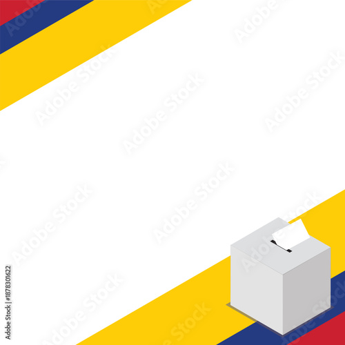 Colombia Election Box Square Template Vector