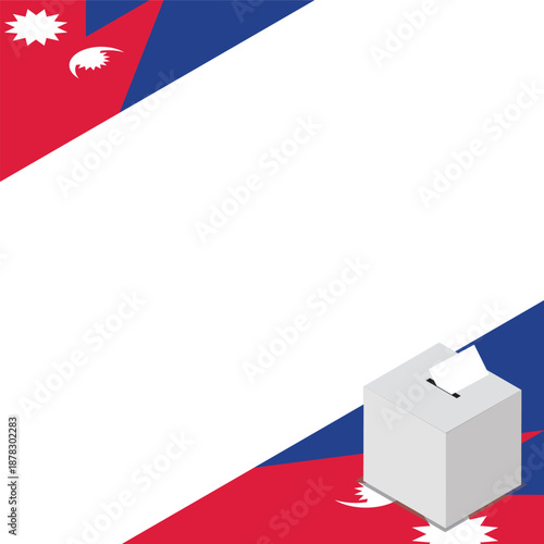 Nepal Election Box Square Template Vector