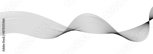 Black lines abstract wavy stripes on a white background used for website and Graphic Design. Vector illustration of curved lines.